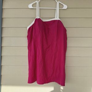 Swim 365‎ Princess Seam Pink Swimsuit Built-in Bra Athletic Swimming Size 24